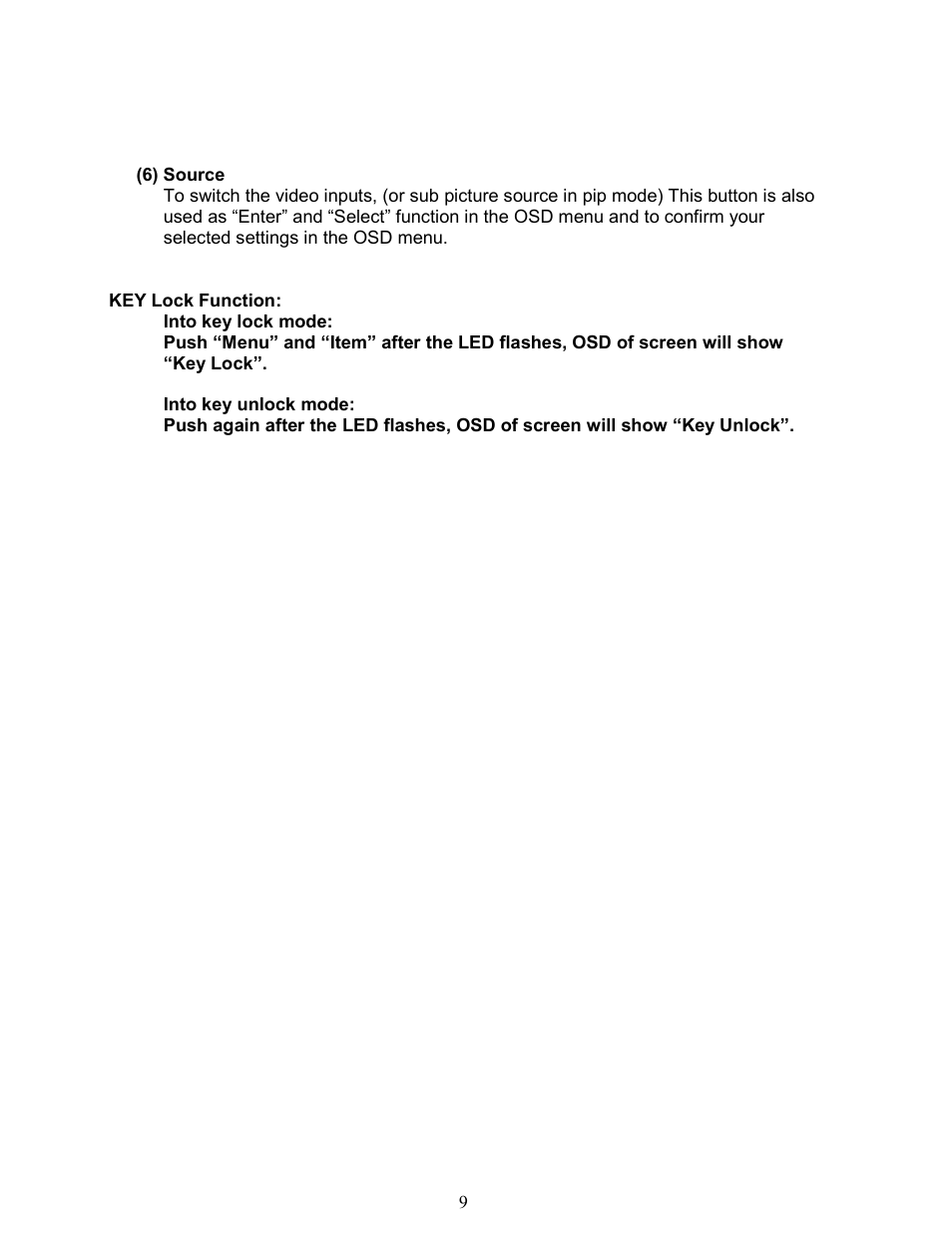 AVUE AVL104MDE – 10.4” LCD Monitor User Manual | Page 9 / 18