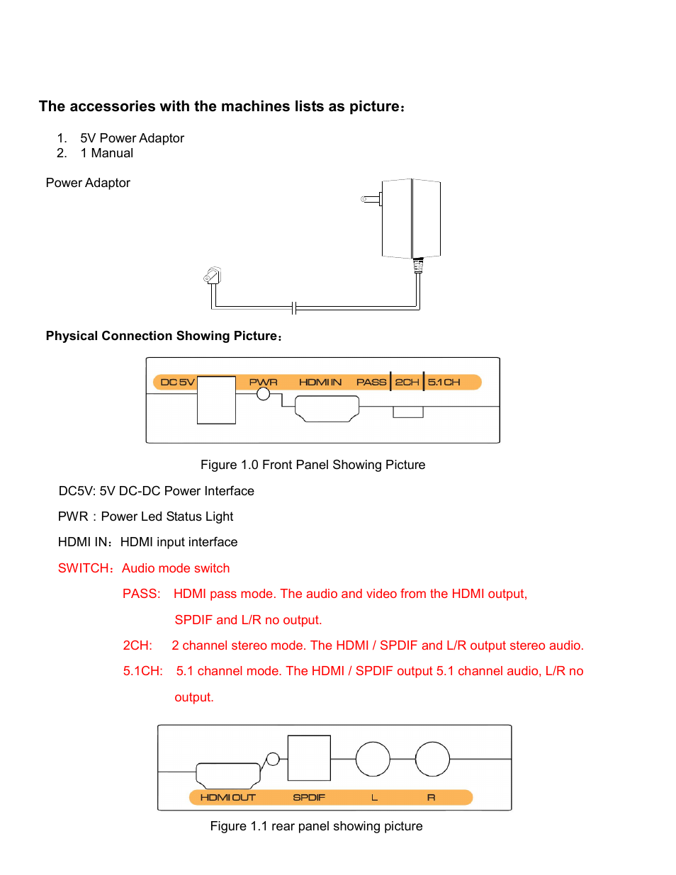 AVUE HDMI-A011 – HDMI TO HDMI+SPDIF+L/R User Manual | Page 3 / 6