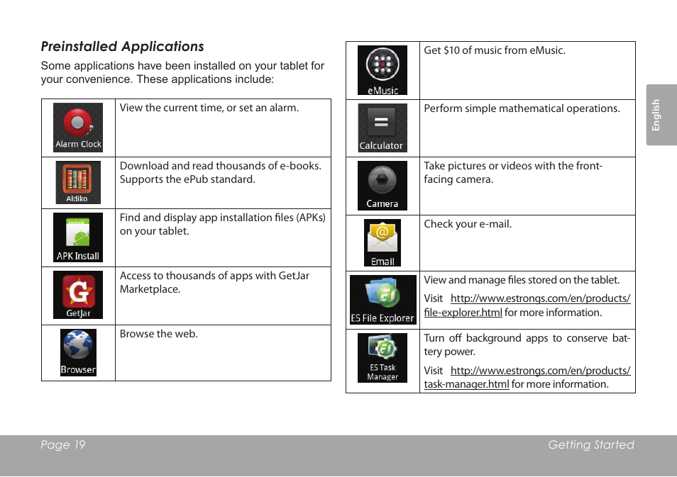 COBY MID8127 User Manual | Page 19 / 136