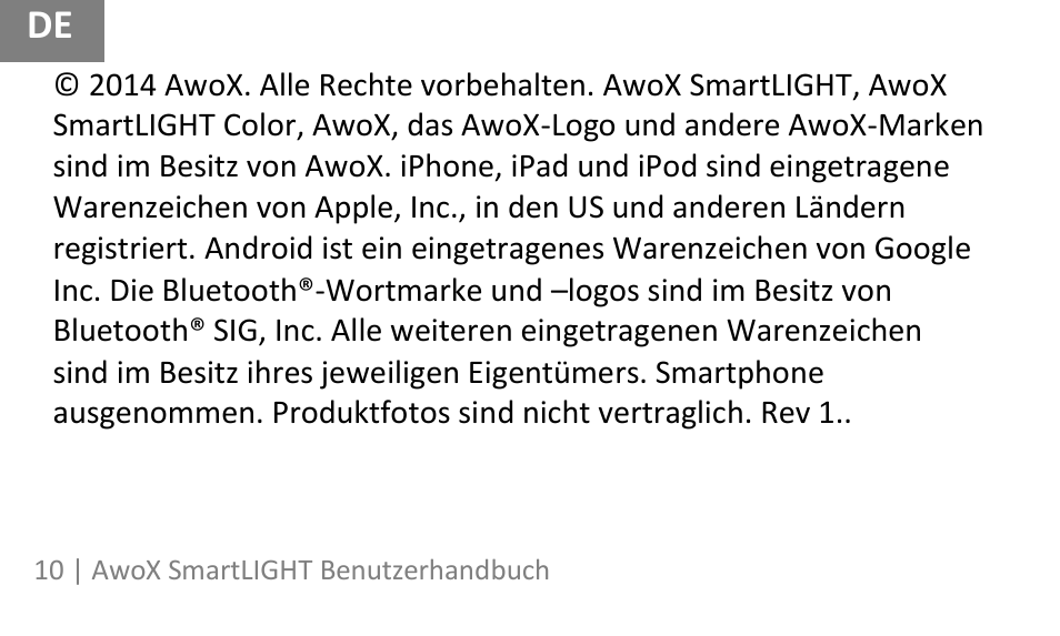 AwoX SmartLIGHT User Manual | Page 10 / 73