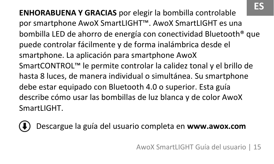 AwoX SmartLIGHT User Manual | Page 15 / 73