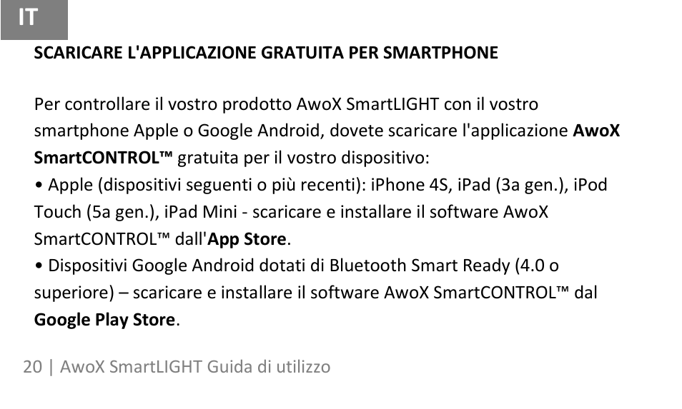AwoX SmartLIGHT User Manual | Page 20 / 73