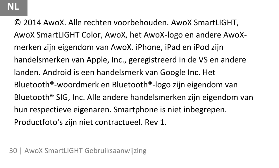 AwoX SmartLIGHT User Manual | Page 30 / 73