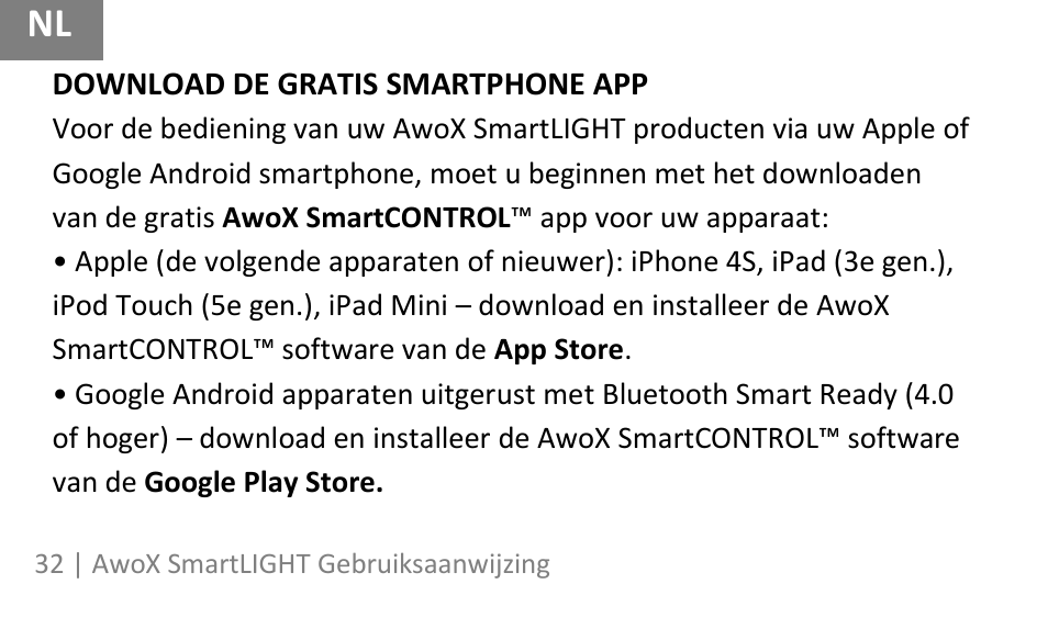 AwoX SmartLIGHT User Manual | Page 32 / 73