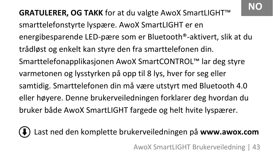 AwoX SmartLIGHT User Manual | Page 43 / 73