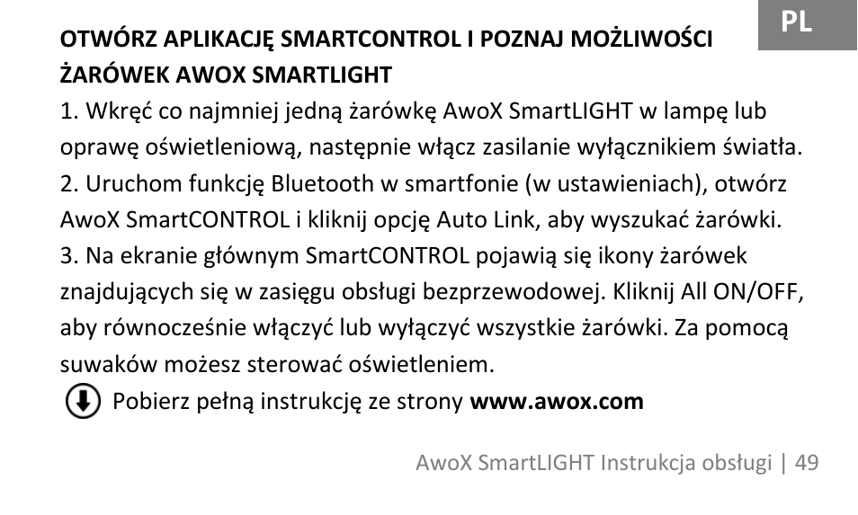 AwoX SmartLIGHT User Manual | Page 49 / 73