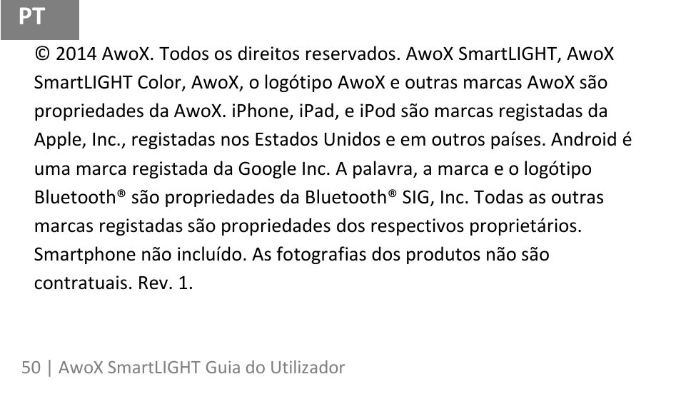 AwoX SmartLIGHT User Manual | Page 50 / 73