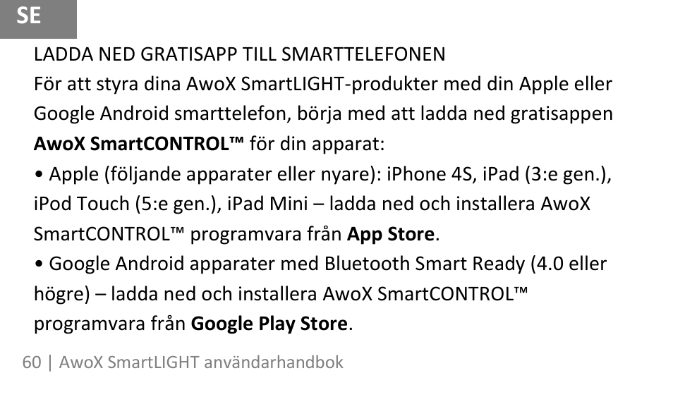 AwoX SmartLIGHT User Manual | Page 60 / 73