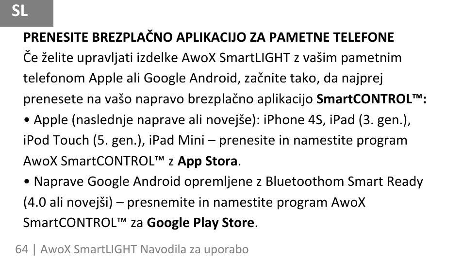 AwoX SmartLIGHT User Manual | Page 64 / 73