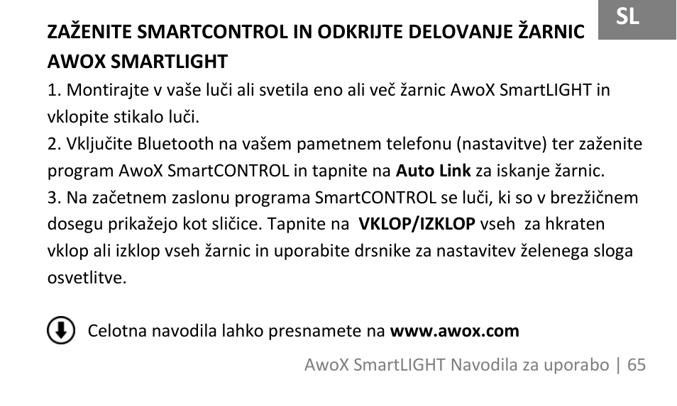 AwoX SmartLIGHT User Manual | Page 65 / 73