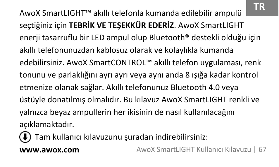 AwoX SmartLIGHT User Manual | Page 67 / 73