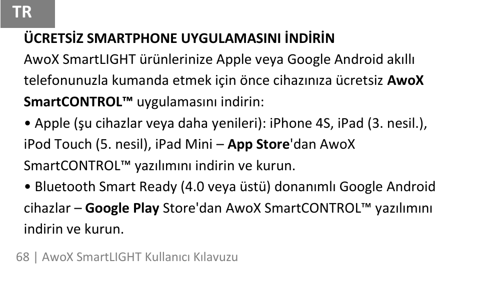 AwoX SmartLIGHT User Manual | Page 68 / 73
