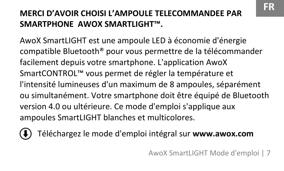AwoX SmartLIGHT User Manual | Page 7 / 73