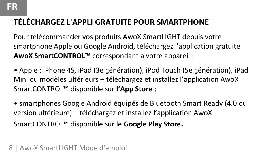 AwoX SmartLIGHT User Manual | Page 8 / 73