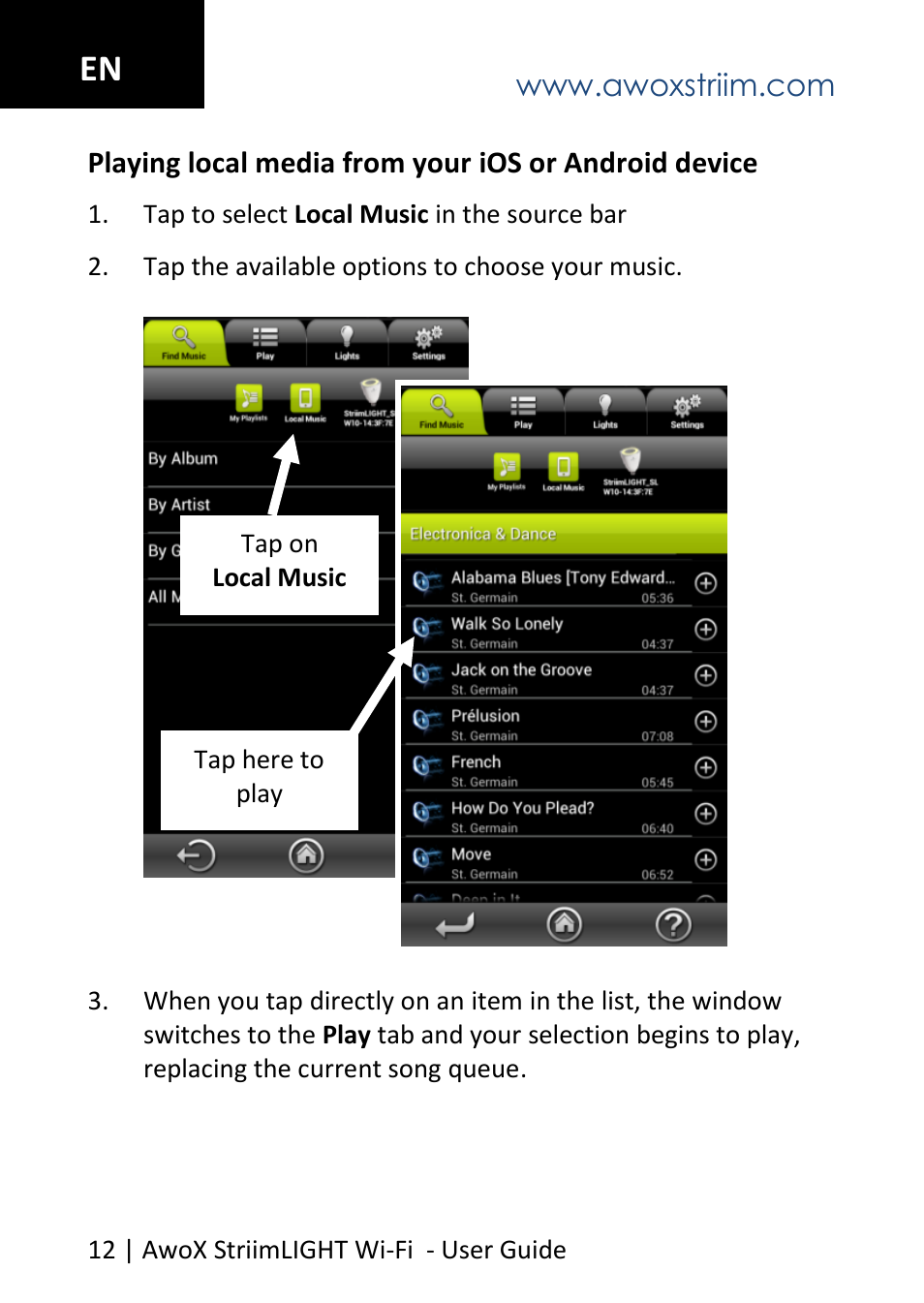 AwoX StriimLIGHT WiFI User Manual | Page 12 / 32
