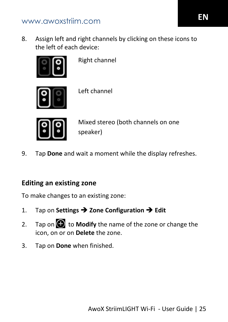 AwoX StriimLIGHT WiFI User Manual | Page 25 / 32