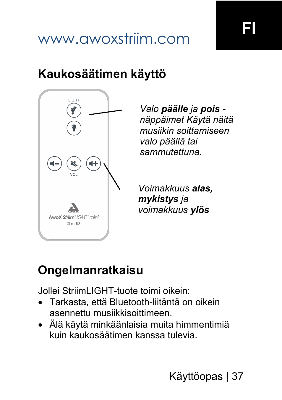 AwoX StriimLIGHT mini User Manual | Page 37 / 76