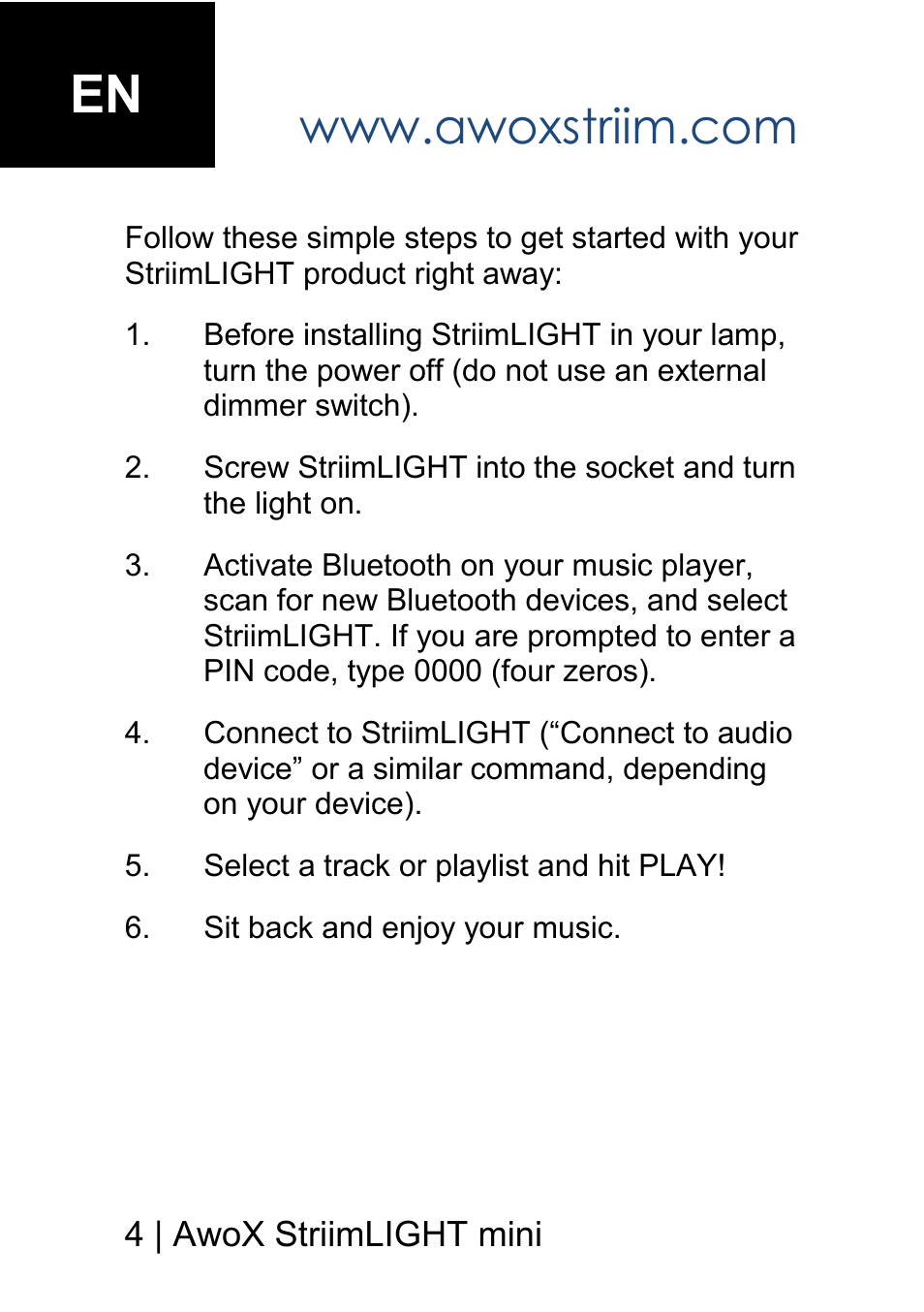 AwoX StriimLIGHT mini User Manual | Page 4 / 76