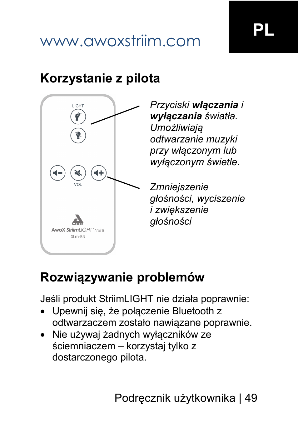 AwoX StriimLIGHT mini User Manual | Page 49 / 76