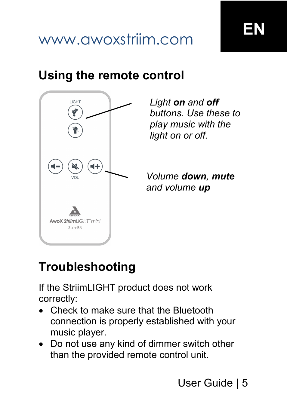 AwoX StriimLIGHT mini User Manual | Page 5 / 76