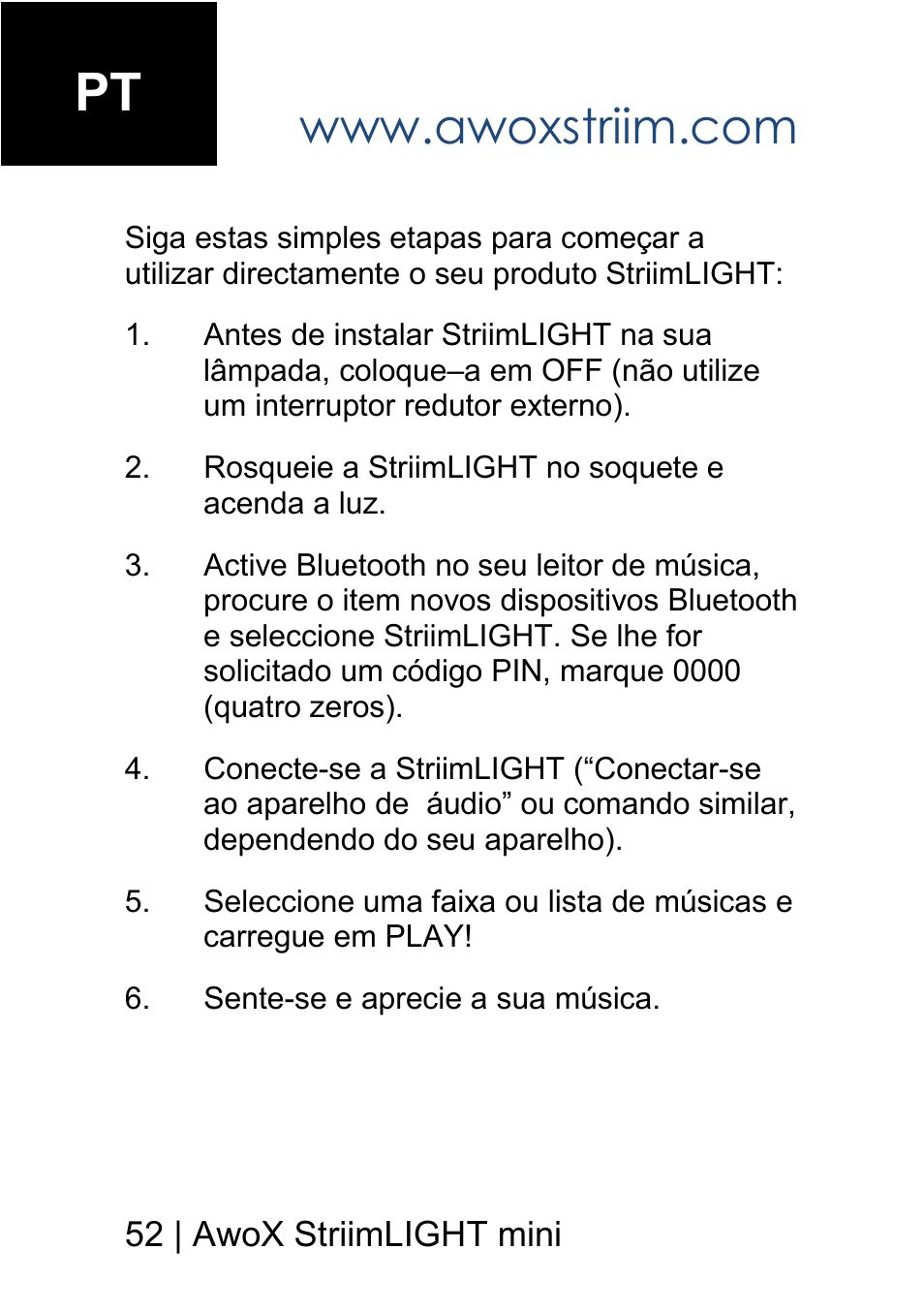 AwoX StriimLIGHT mini User Manual | Page 52 / 76