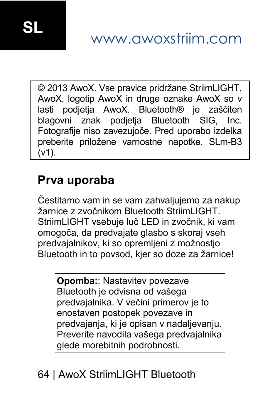 AwoX StriimLIGHT mini User Manual | Page 64 / 76