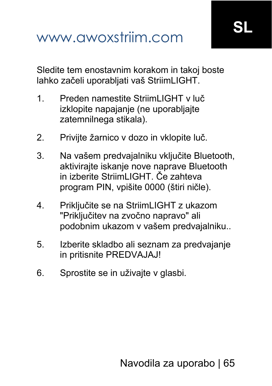 AwoX StriimLIGHT mini User Manual | Page 65 / 76