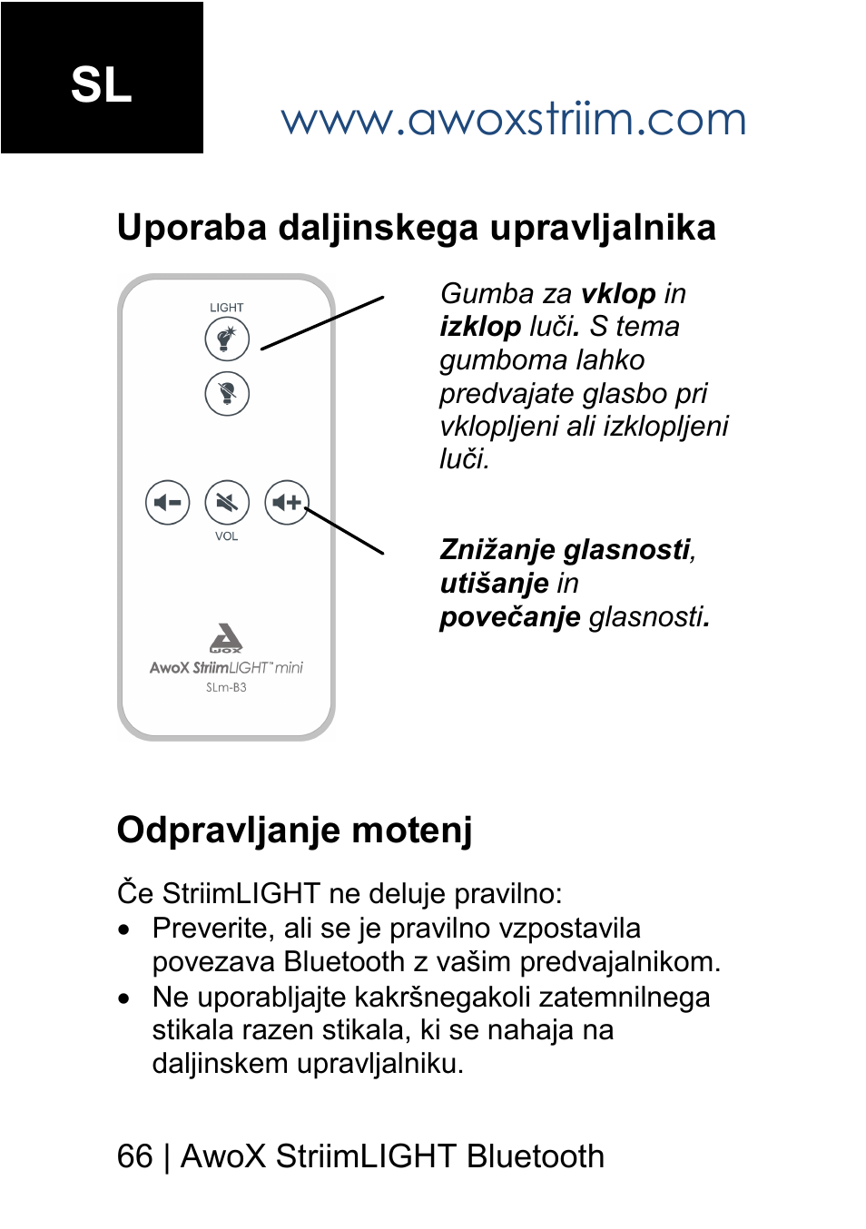 AwoX StriimLIGHT mini User Manual | Page 66 / 76