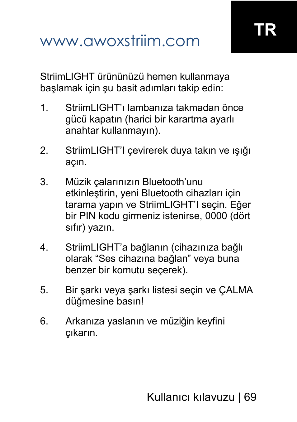 AwoX StriimLIGHT mini User Manual | Page 69 / 76