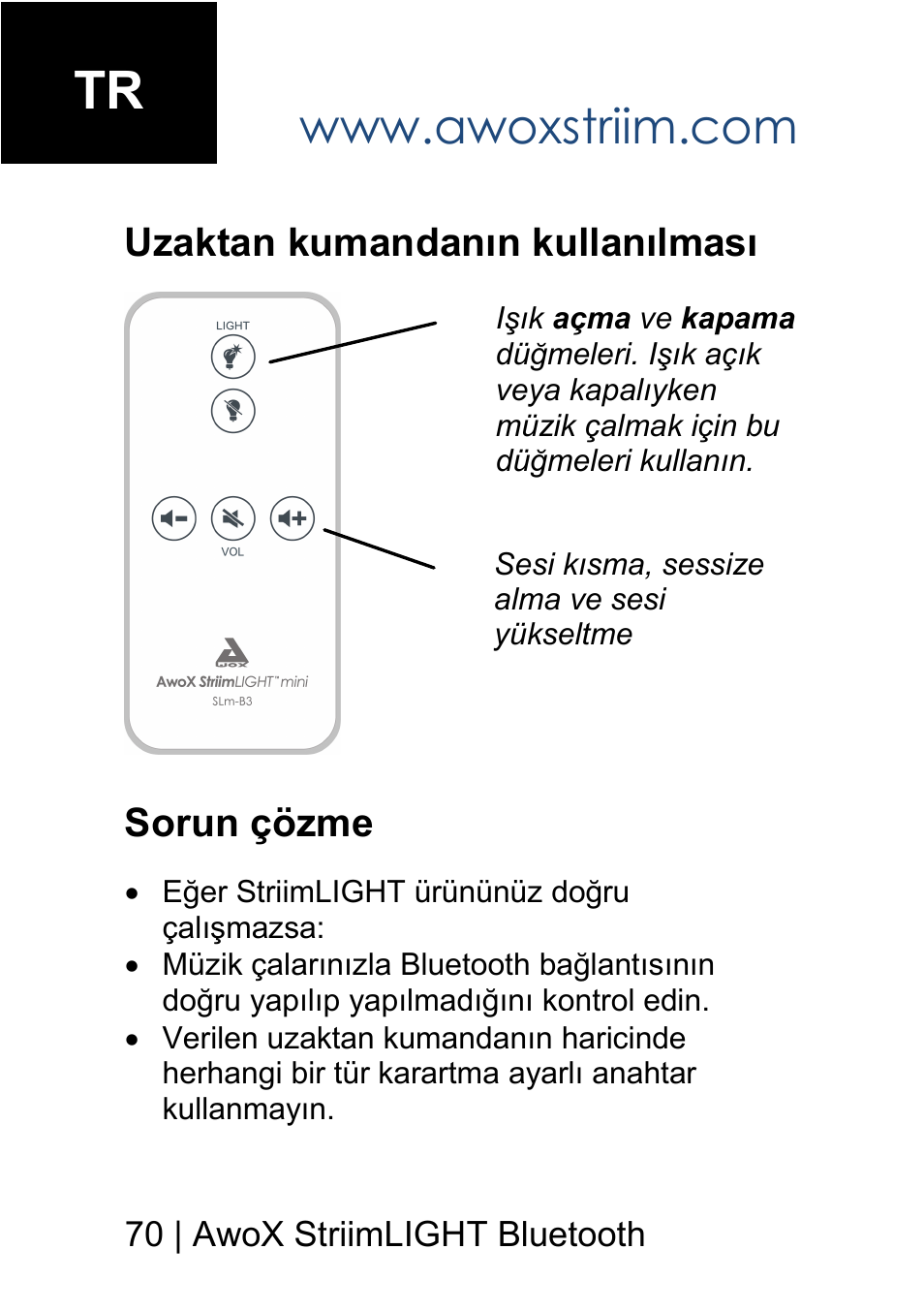 AwoX StriimLIGHT mini User Manual | Page 70 / 76