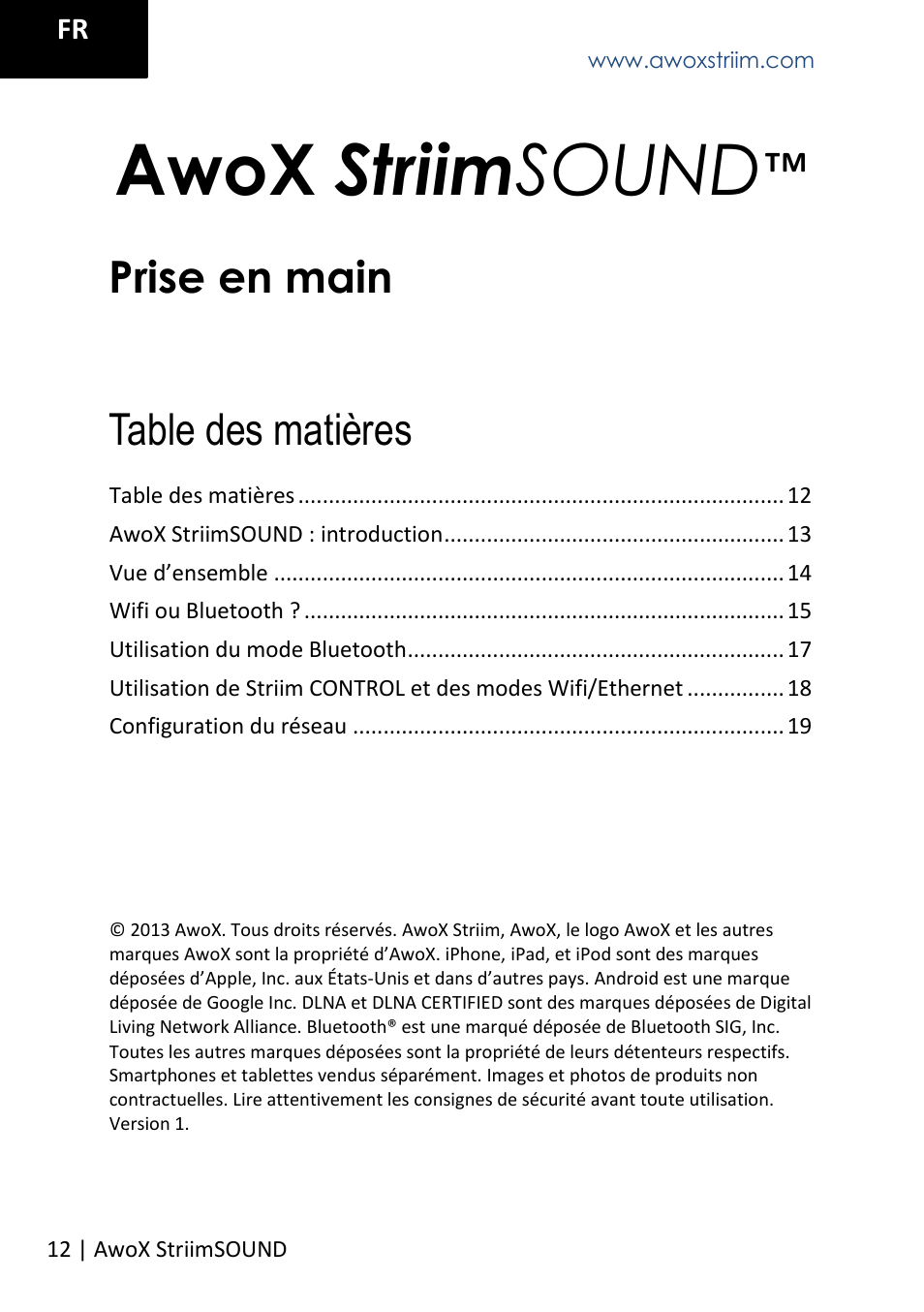 AwoX StriimSOUND User Manual | Page 12 / 48