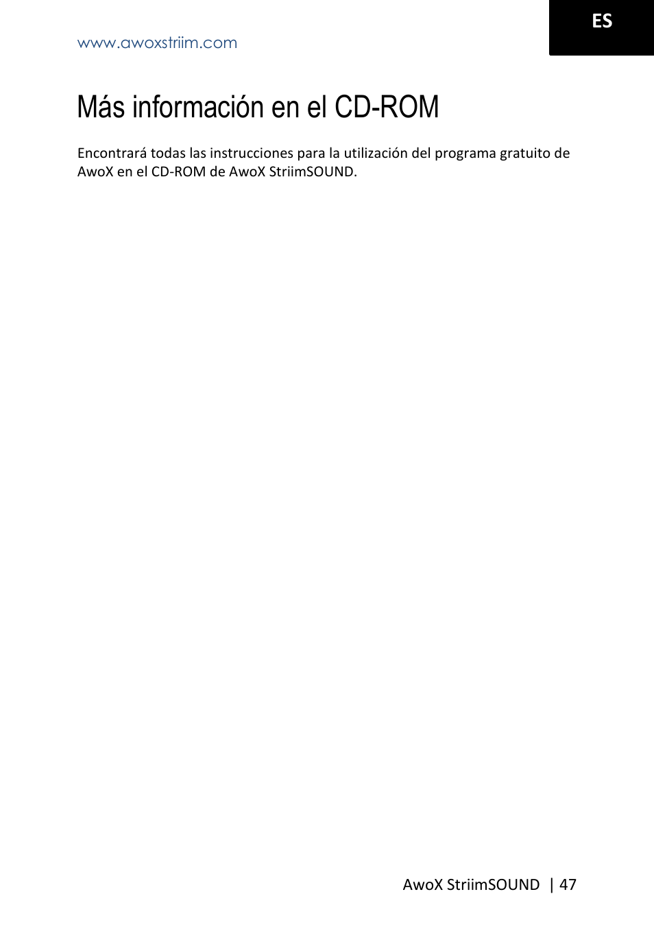 Más información en el cd-rom | AwoX StriimSOUND User Manual | Page 47 / 48