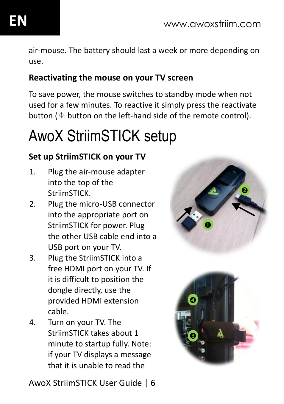 Awox striimstick setup | AwoX StriimSTICK User Manual | Page 7 / 13