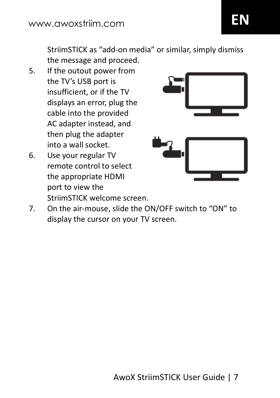 AwoX StriimSTICK User Manual | Page 8 / 13