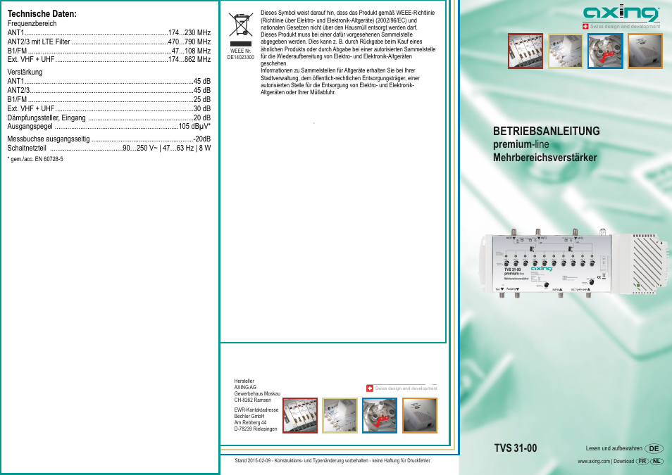 AXING TVS 31-00 User Manual | 8 pages