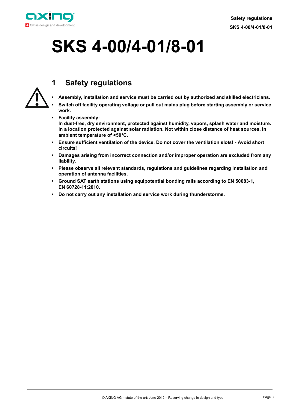 Safety regulations, 1safety regulations | AXING SKS 4-00 User Manual | Page 3 / 12
