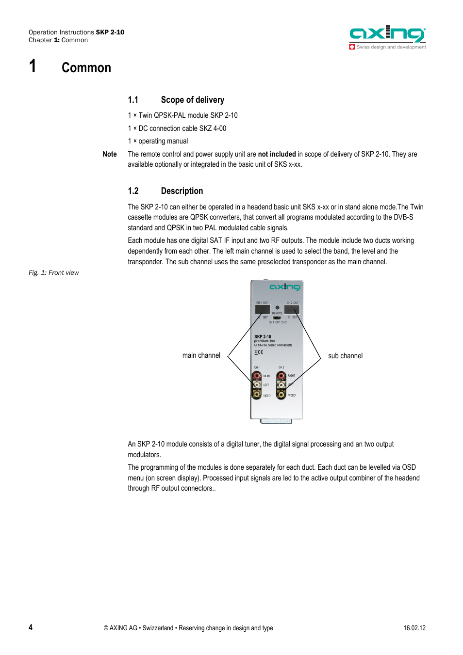 Common | AXING SKP 2-10 User Manual | Page 4 / 20