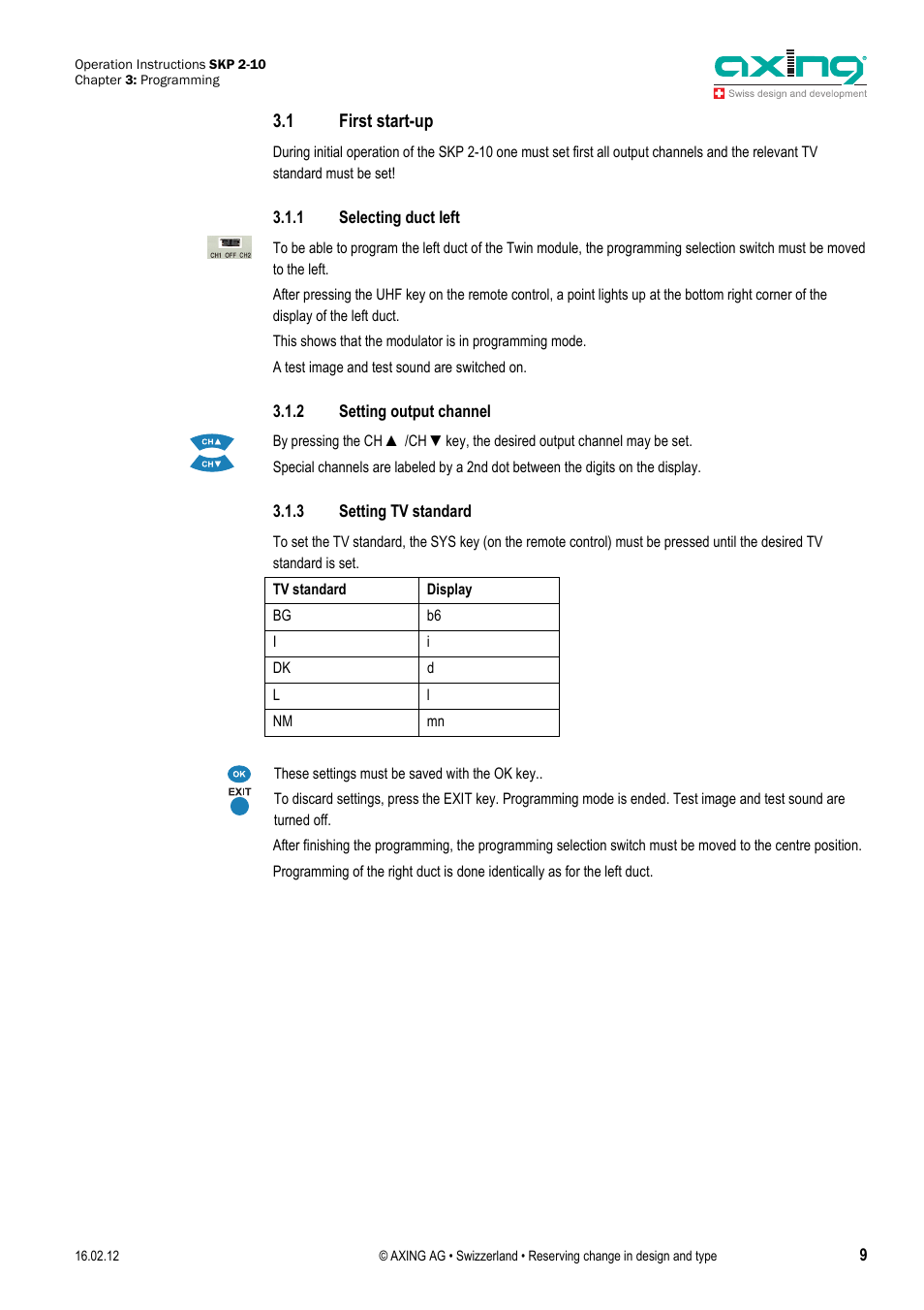 1 first start-up | AXING SKP 2-10 User Manual | Page 9 / 20