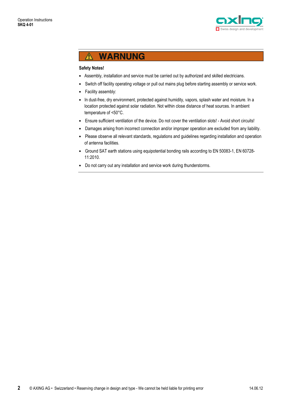 AXING SKQ 4-01 User Manual | Page 2 / 16