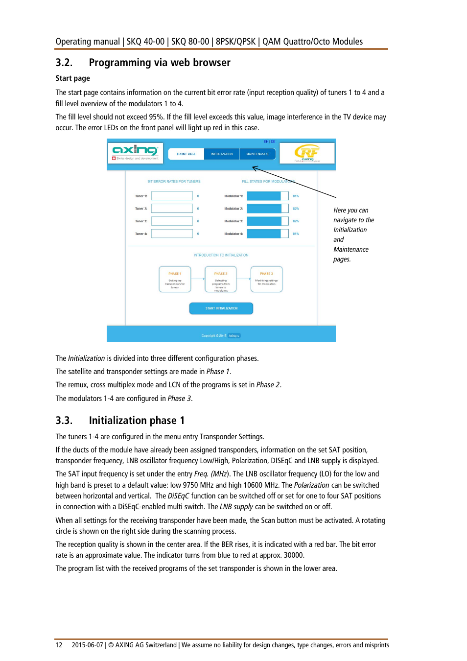 Programming via web browser, Initialization phase 1 | AXING SKQ-40-0x User Manual | Page 12 / 19