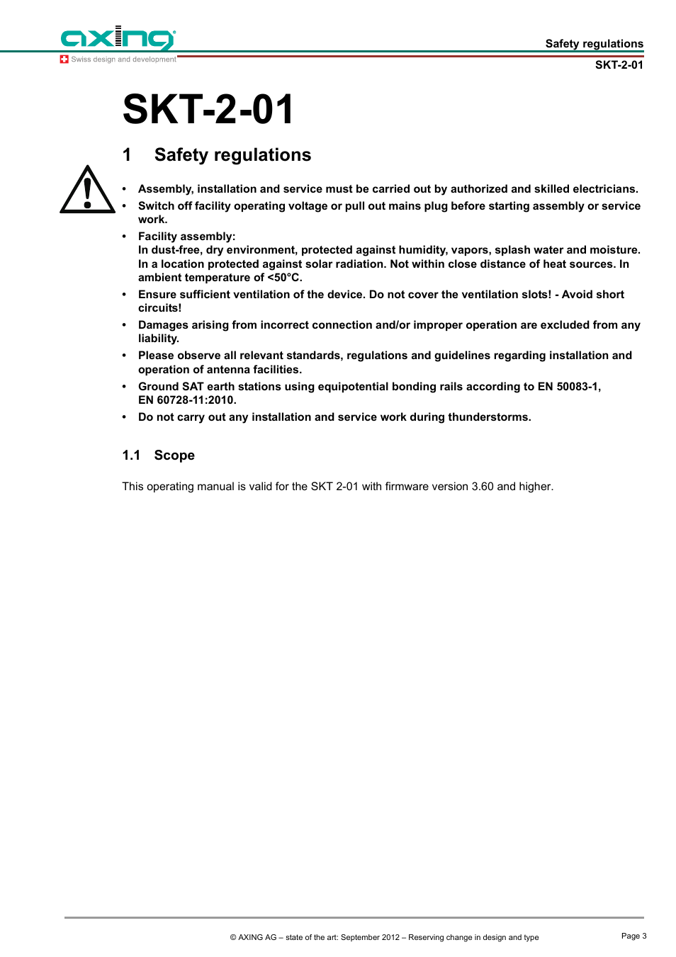 1 safety regulations, Safety regulations, Skt-2-01 | 1safety regulations | AXING SKT 2-01 User Manual | Page 3 / 18