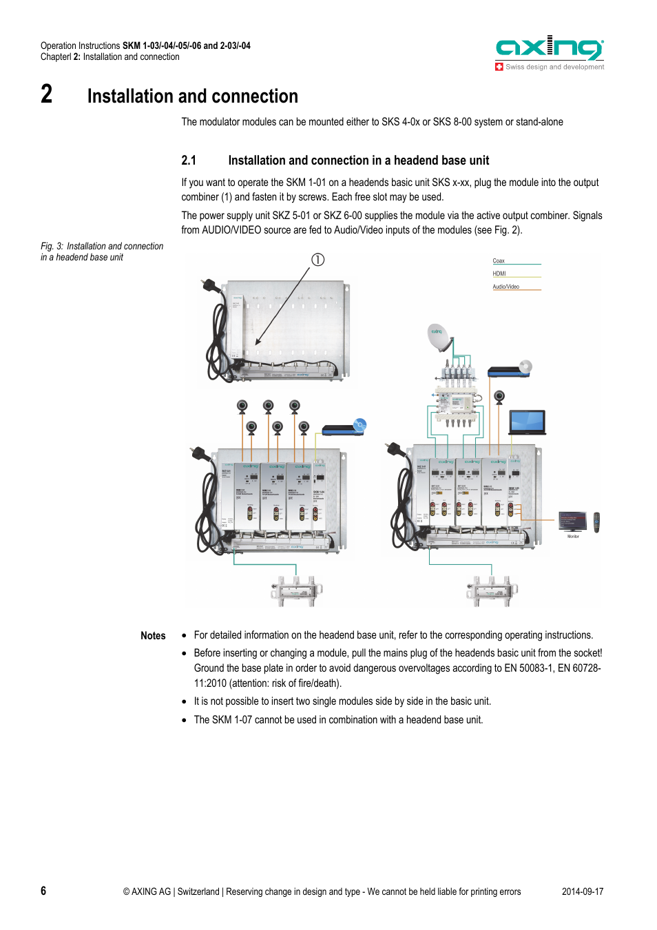 Installation and connection | AXING SKM 1-03 User Manual | Page 6 / 20