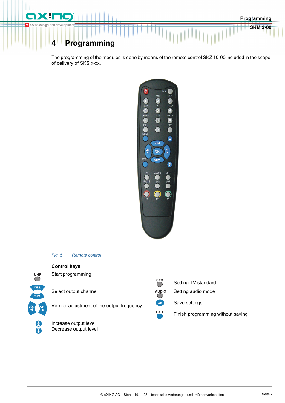 4 programming, 4programming | AXING SKM 2-00 User Manual | Page 7 / 10