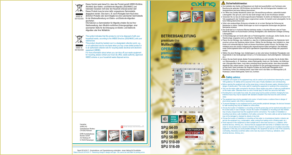 AXING SPU-5x-09 User Manual | 4 pages