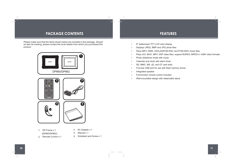 COBY DP860 User Manual | Page 6 / 18