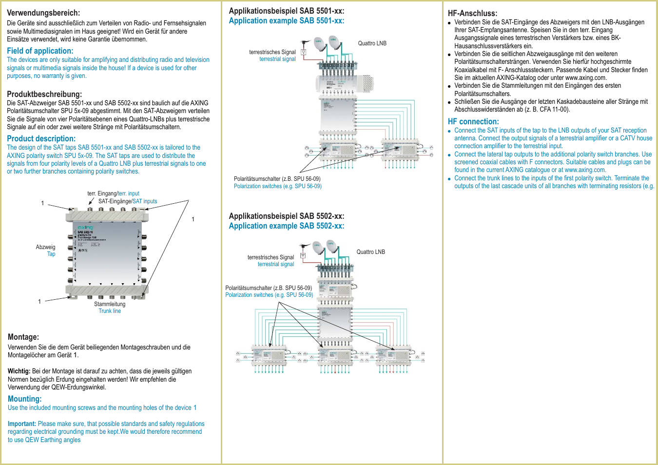 AXING SAB-550x-xx User Manual | Page 2 / 4