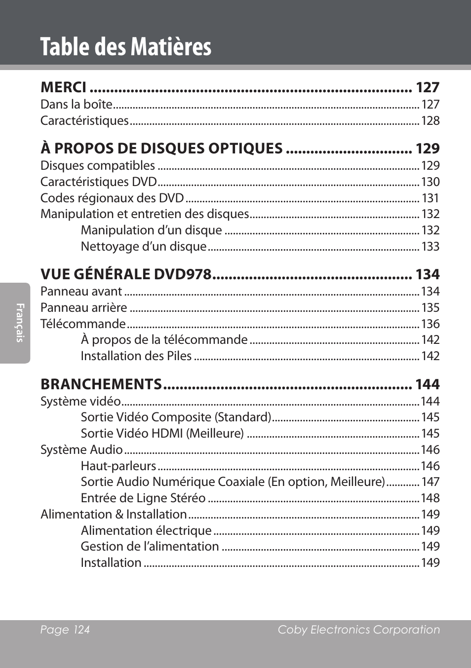 COBY DVD978 User Manual | Page 124 / 190