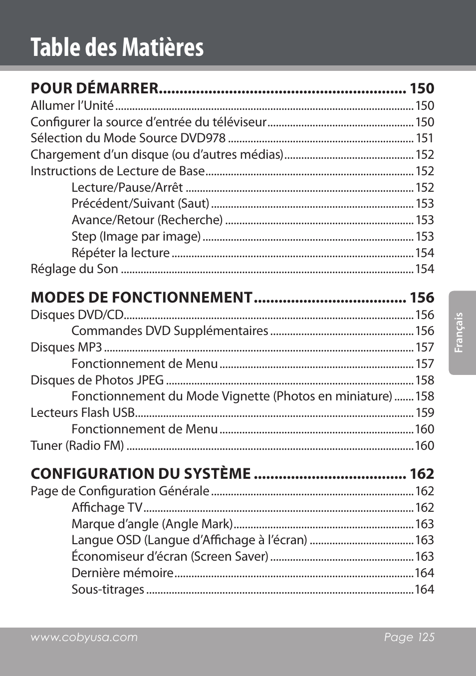 COBY DVD978 User Manual | Page 125 / 190