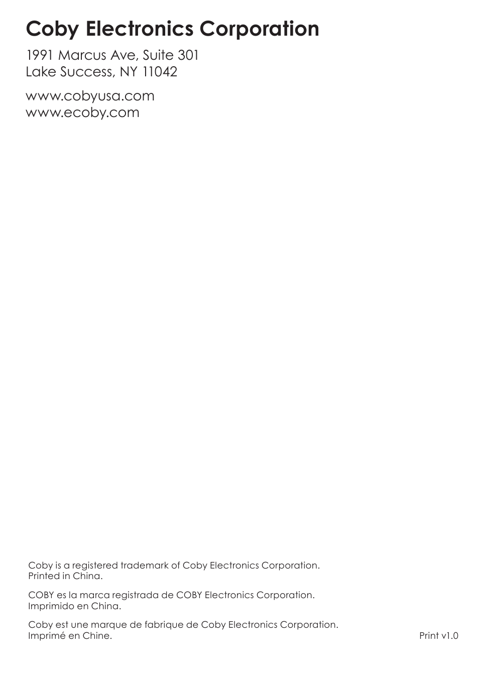 Coby electronics corporation | COBY DVD978 User Manual | Page 190 / 190