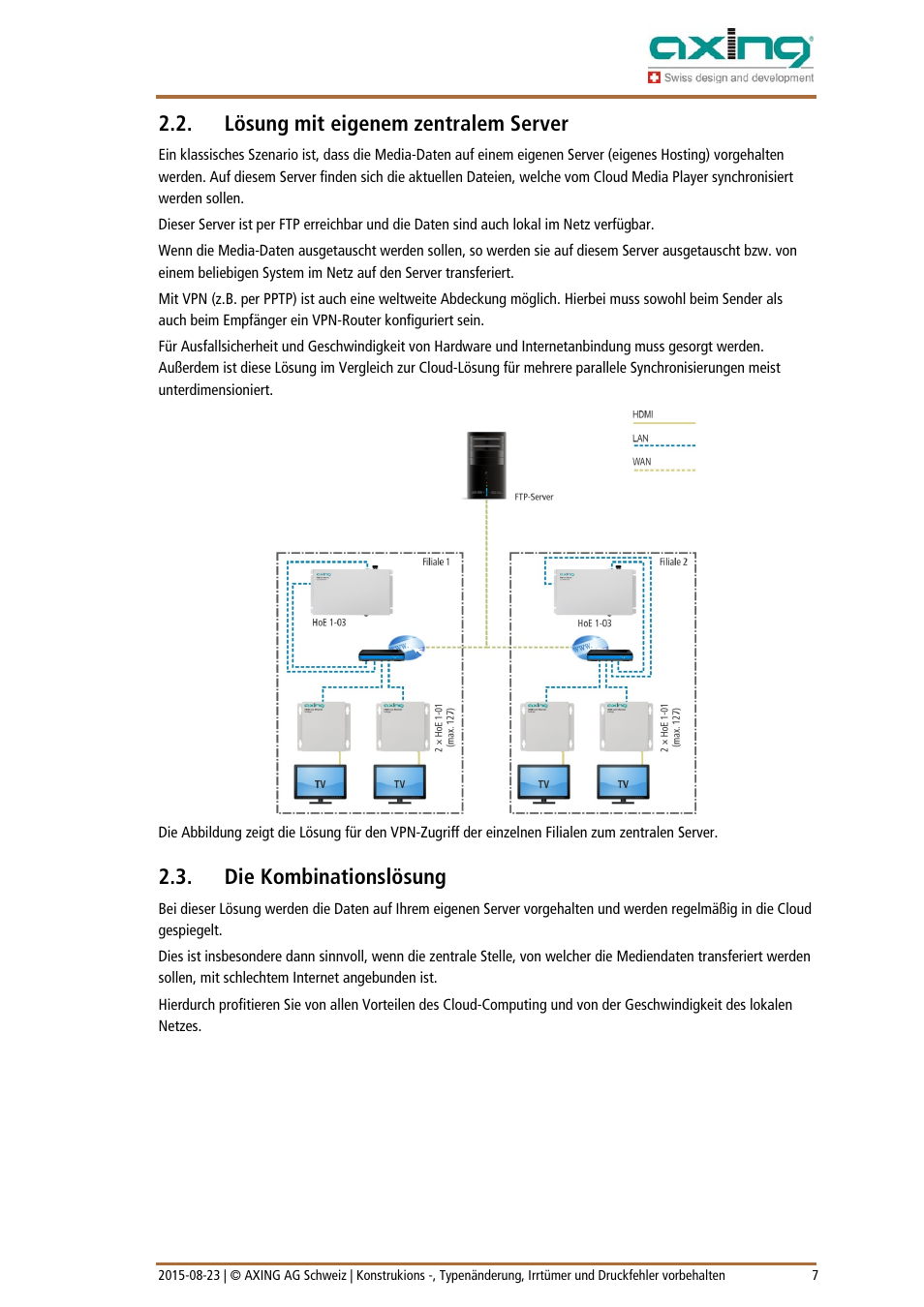 Lösung mit eigenem zentralem server, Die kombinationslösung | AXING HoE 1-03 User Manual | Page 7 / 67